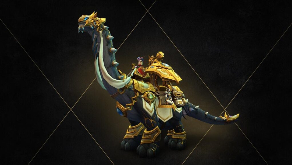 Goldgeschmückter Händlerbrutosaurus Mount WoW